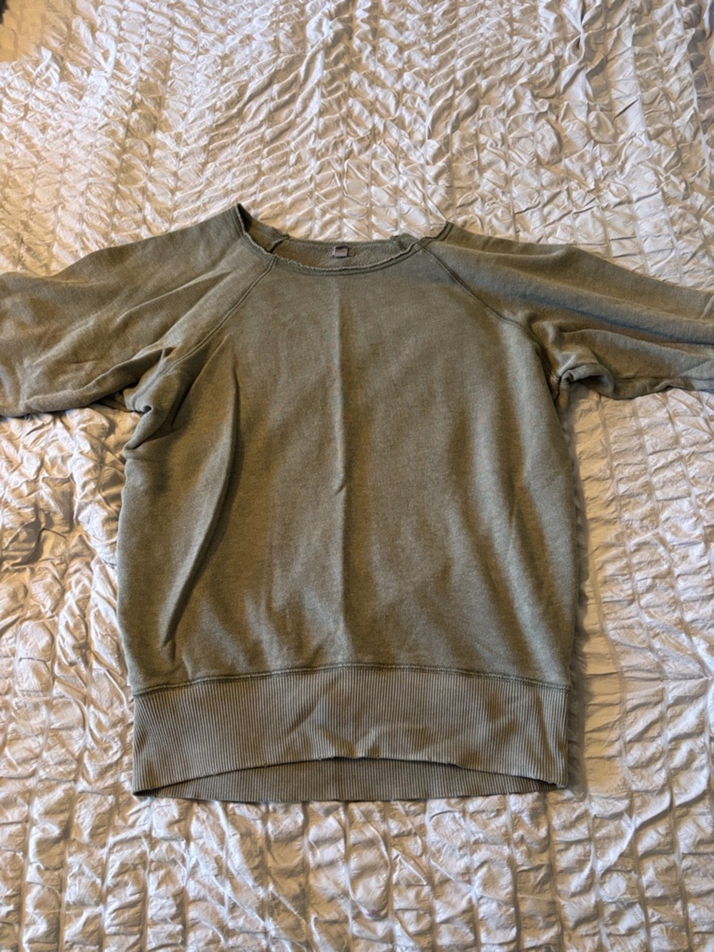 aerie Olive Green Knit Crewneck Top